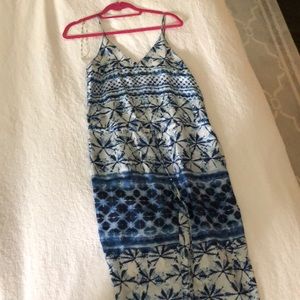 Rory Becca Blue and white silk jumpsuit